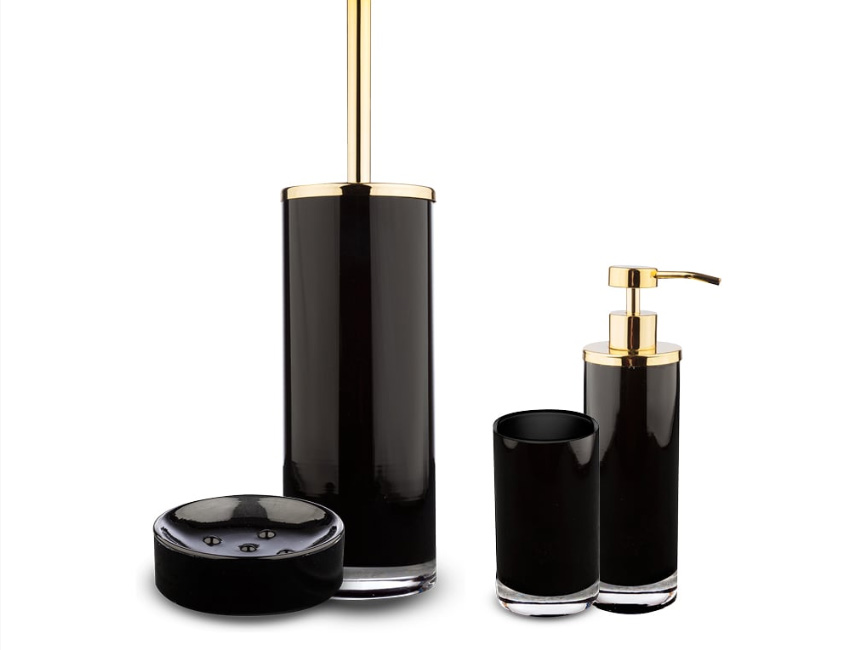 GLOSSY BLACK Accessori d'appoggio in vetro accessori bagno Cipí