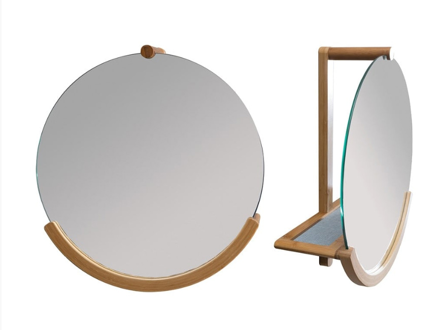 ORDINA MIRROR specchio con cornice in bamboo accessori arredo bagno Cipí