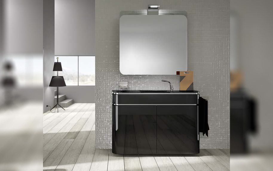 Composizione AC44 serie Acacia Nero Lucido Mobili Bagno Ardeco