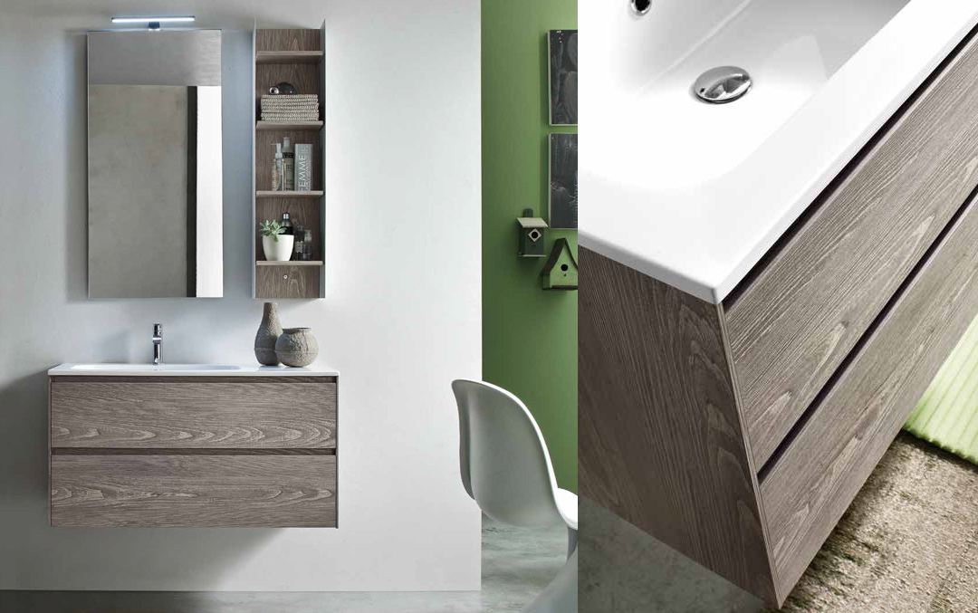 Composizione MO08 serie Start Block French Grey Mobili Bagno Ardeco