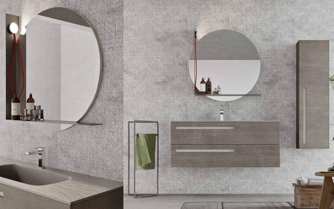 Composizione SG03 serie Start Gate Rovere Fumé Mobili Bagno Ardeco