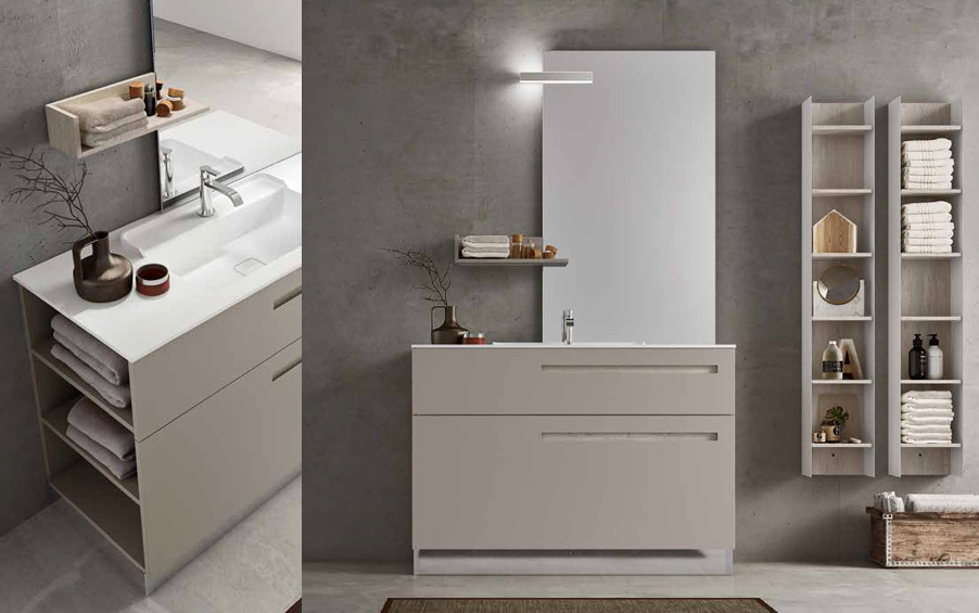 Composizione SG04 serie Start Gate Lino Opaco Mobili Bagno Ardeco