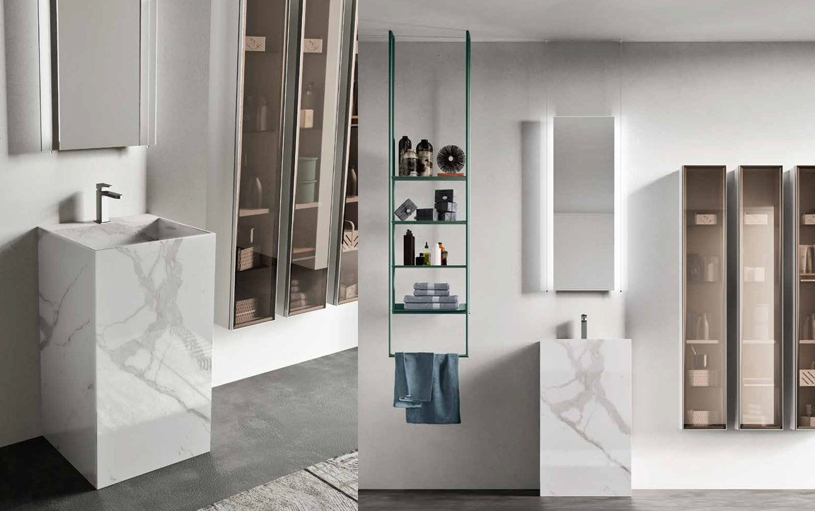 Composizione SG06 serie Start Gate Nebbia Opaco Mobili Bagno Ardeco