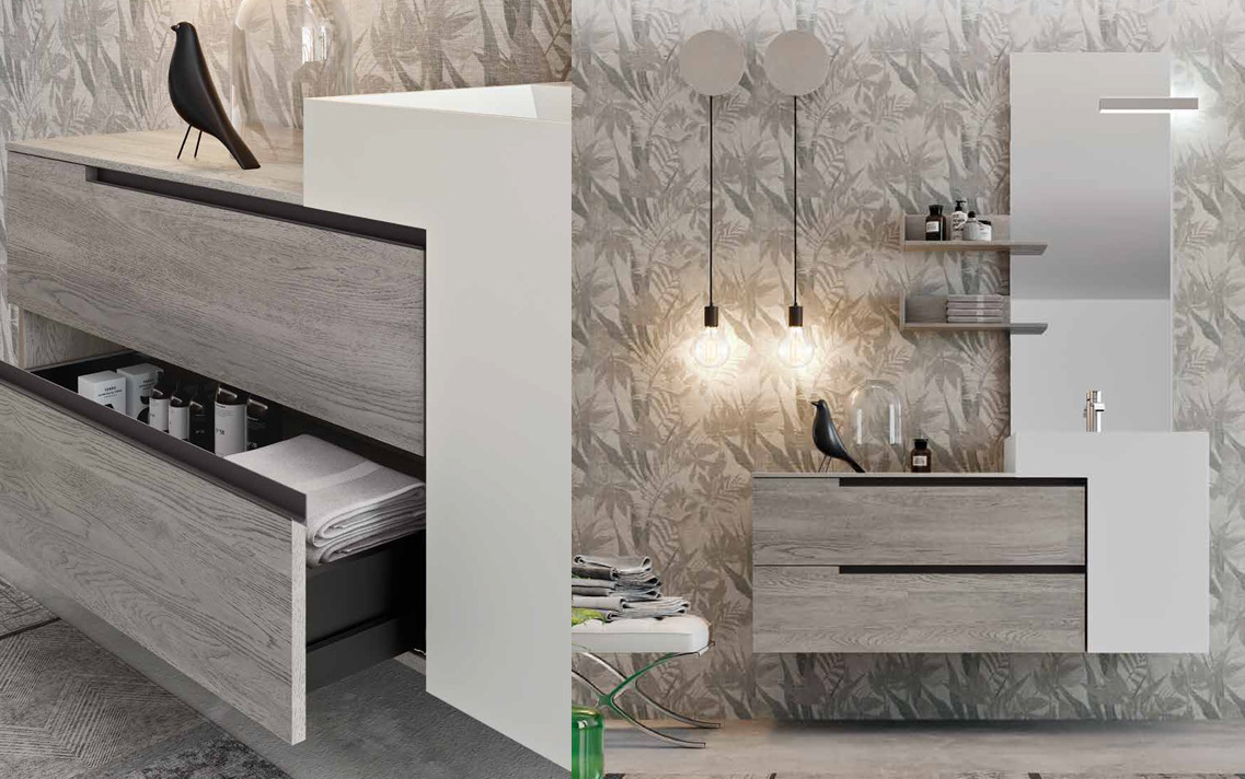 Composizione SL02 serie Start Line Sablé Grey Mobili Bagno Ardeco