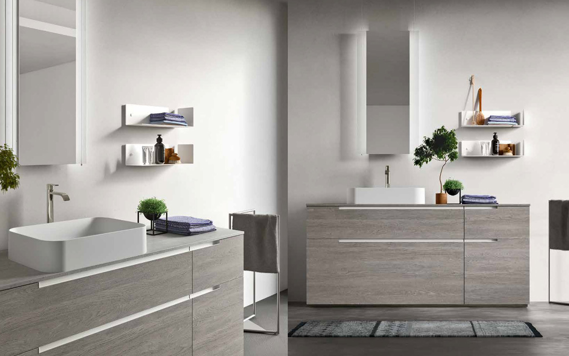 Composizione SL04 serie Start Line Sablé Grey Mobili Bagno Ardeco