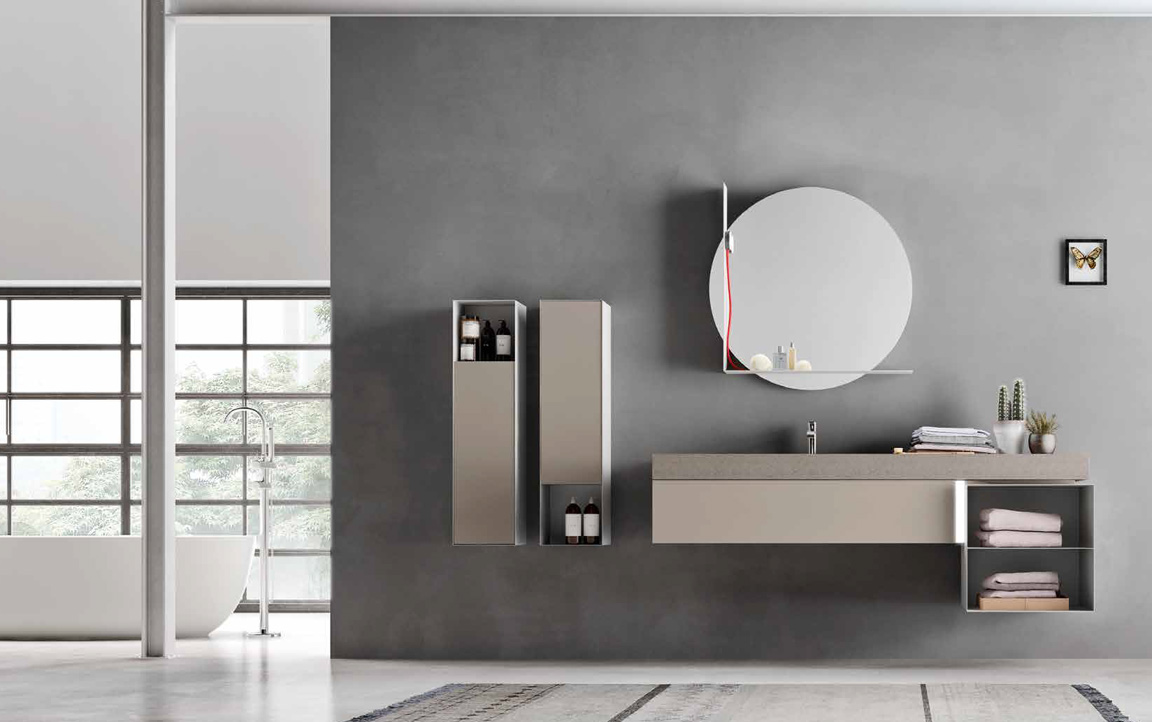 Composizione SL07 serie Start Line Lino Opaco Mobili Bagno Ardeco