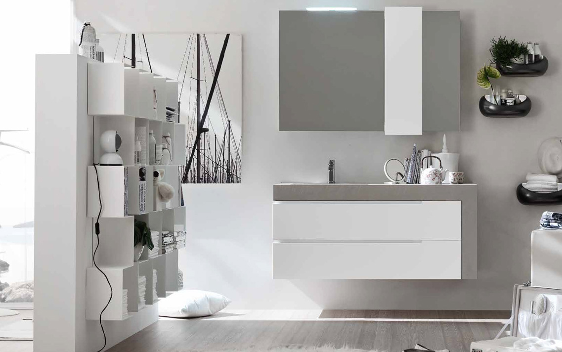 Composizione SL09 serie Start Line Bianco Opaco Mobili Bagno Ardeco