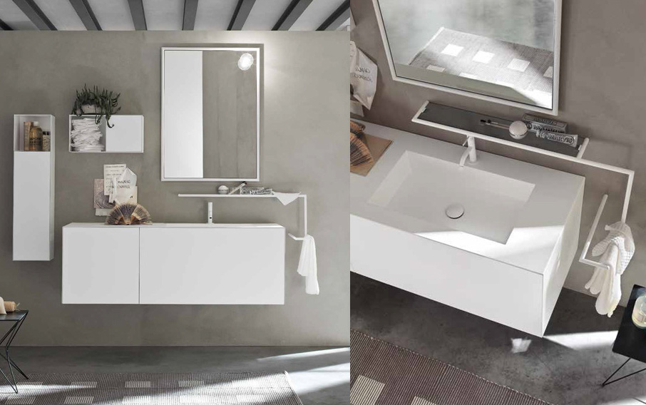 Composizione SL10 serie Start Line Bianco Opaco Mobili Bagno Ardeco