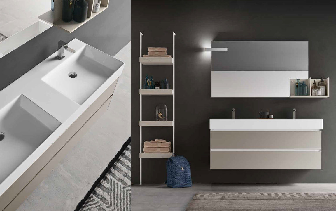 Composizione SP04 serie Start Play Lino Opaco Mobili Bagno Ardeco