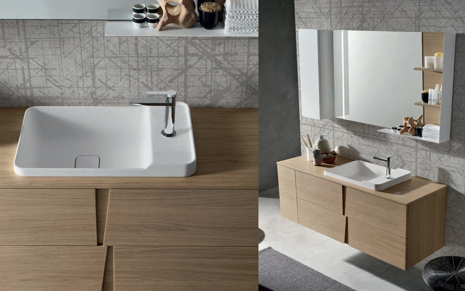 Composizione WR12 serie Wector Rovere Natural Mobili Bagno Ardeco