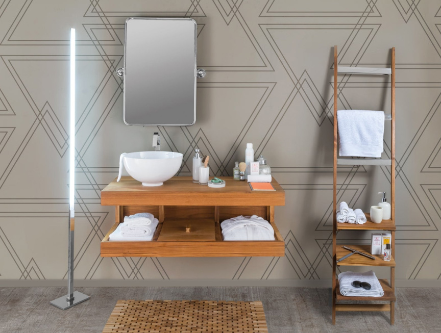 Ambientazione Serie Teak & White Mobili Bagno Cipí