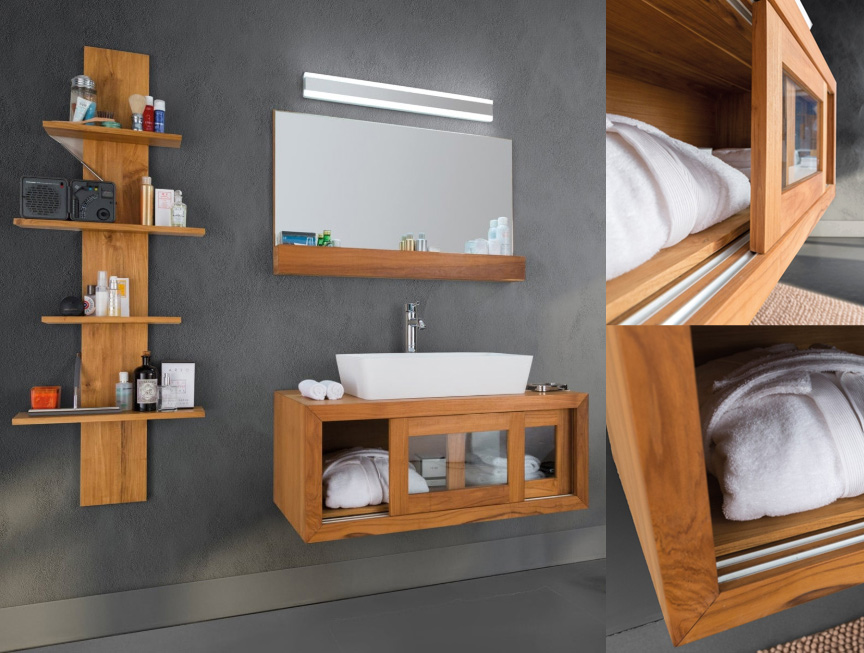 Ambientazione Serie Teak & White Mobili Bagno Cipí