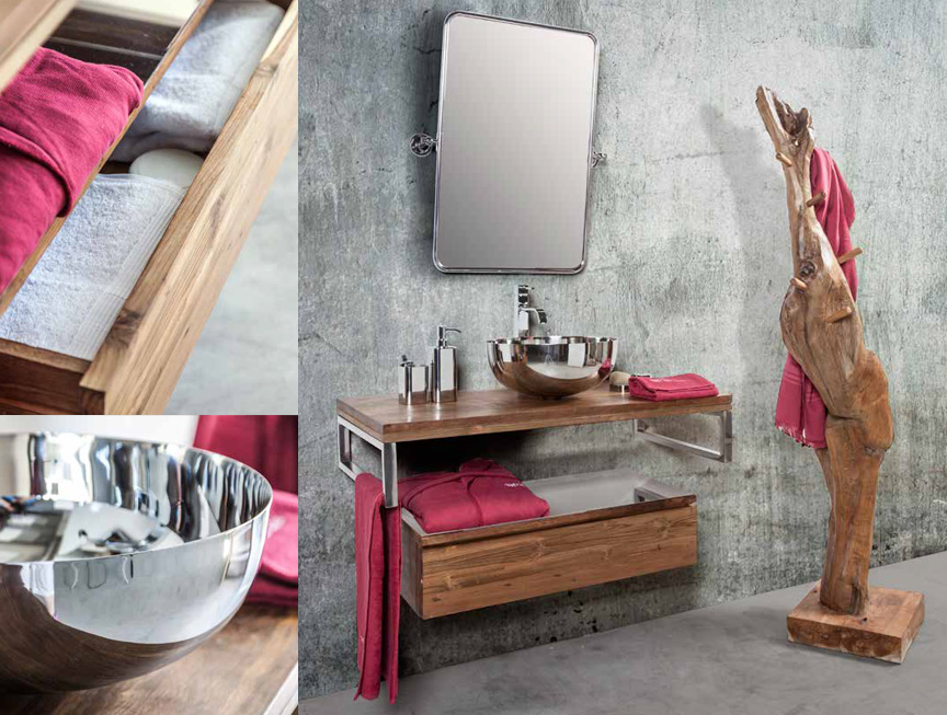 Ambientazione Serie Teak & White Mobili Bagno Cipí