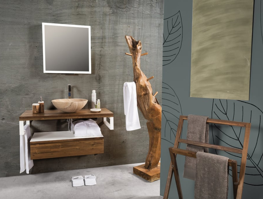 Ambientazione Serie Teak & White Mobili Bagno Cipí