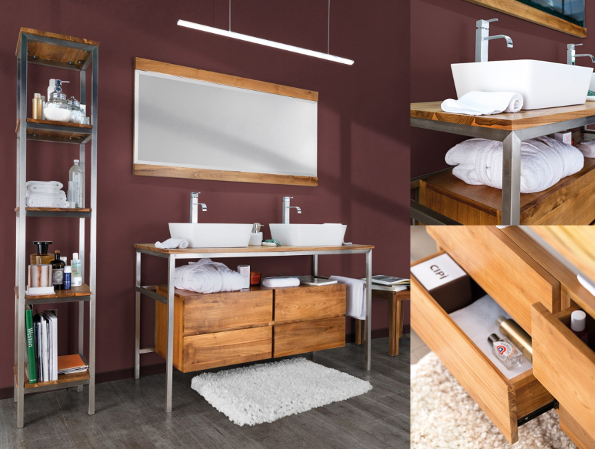 Ambientazione Serie Teak & White Mobili Bagno Cipí