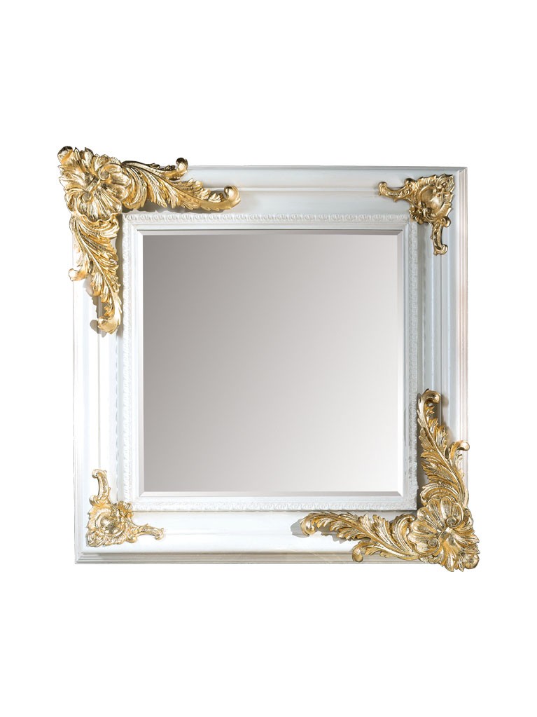 BAZILLE Legno Laccata lucida RAL 9003 e Foglia Oro Specchi & Cornici accessori arredo bagno Gaia