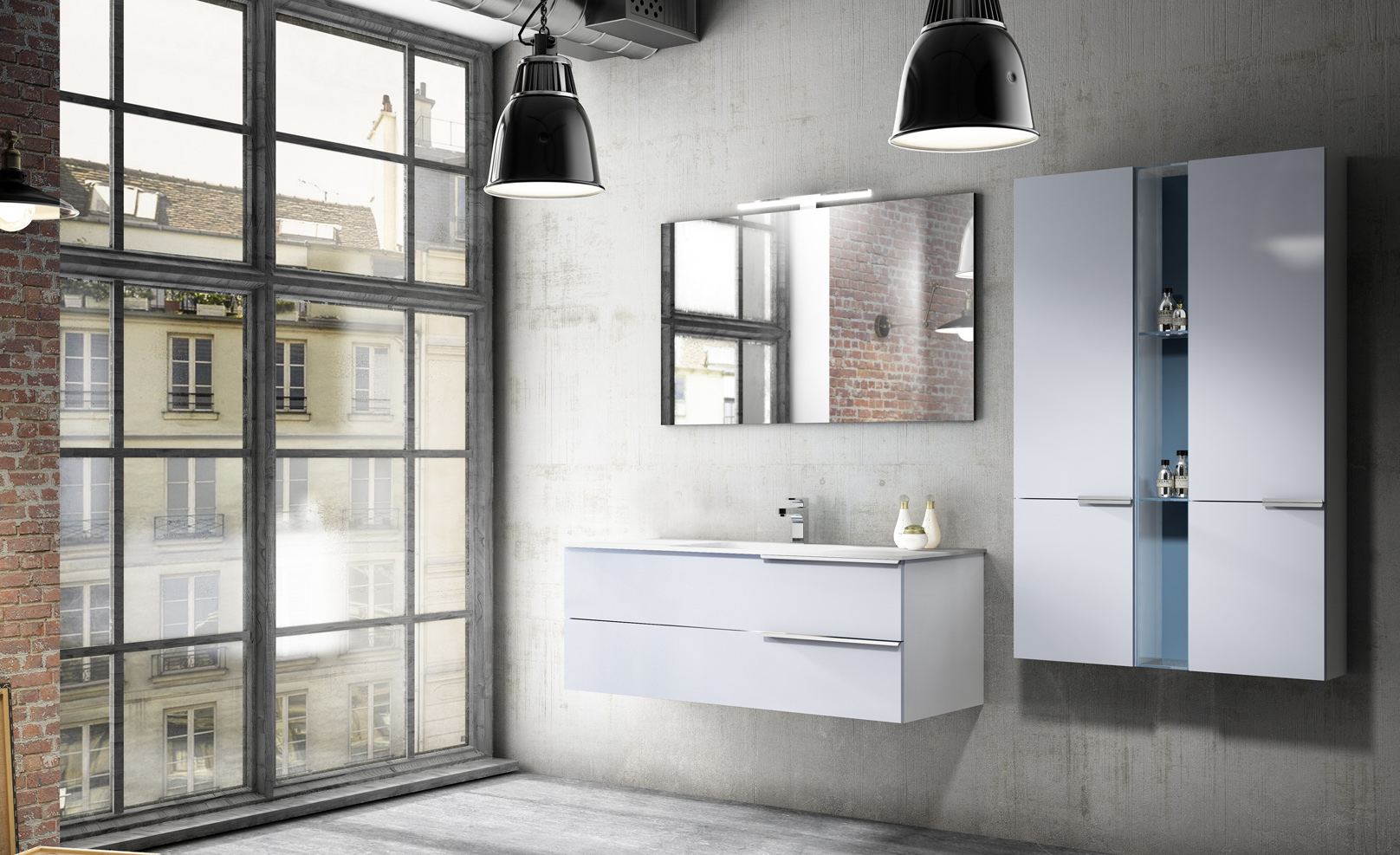 Composizione 07 Serie Sistema Mobili Bagno GranTour