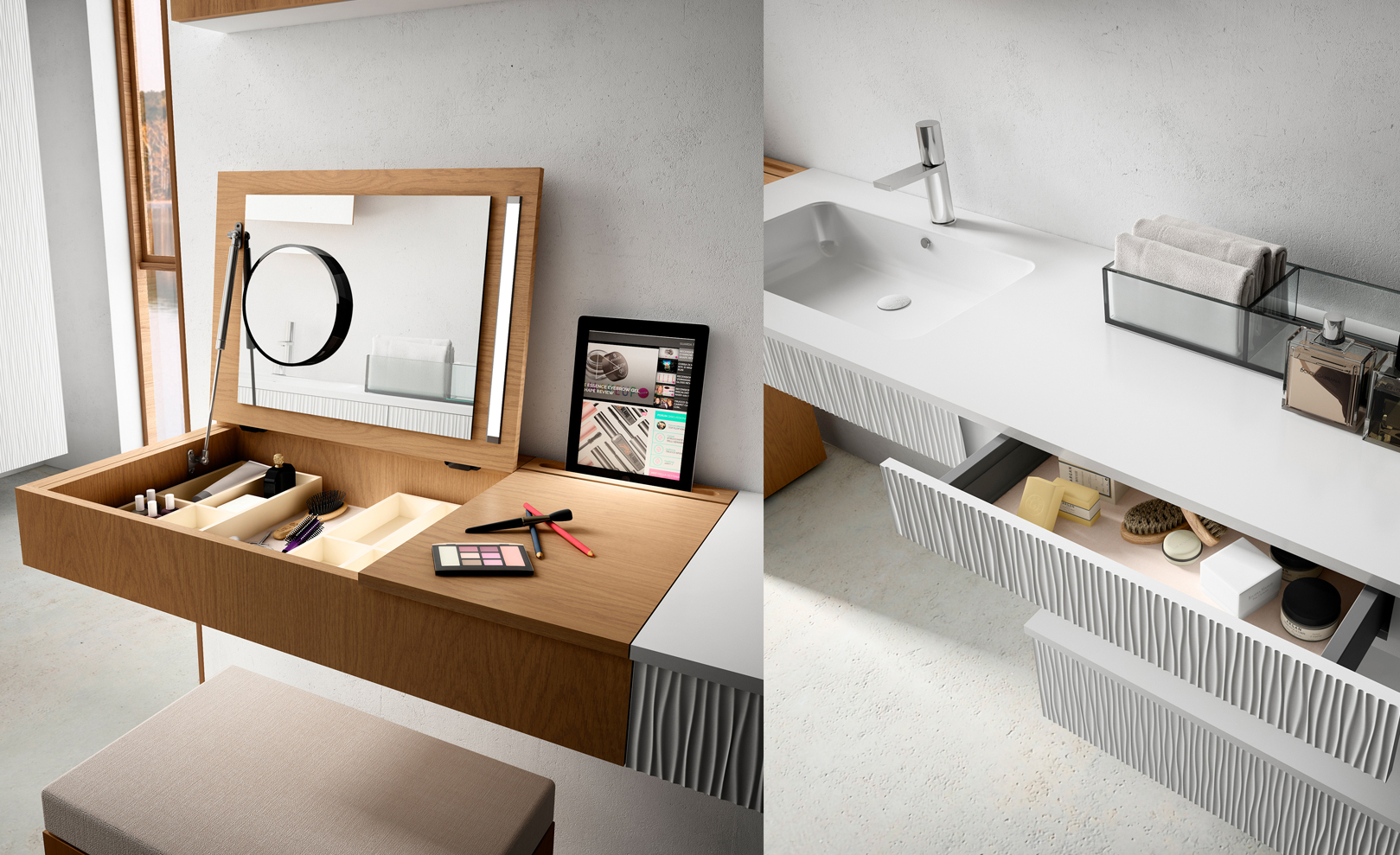 Composizione 01 Serie Vivi Dune Dettaglio Mobili Bagno GranTour