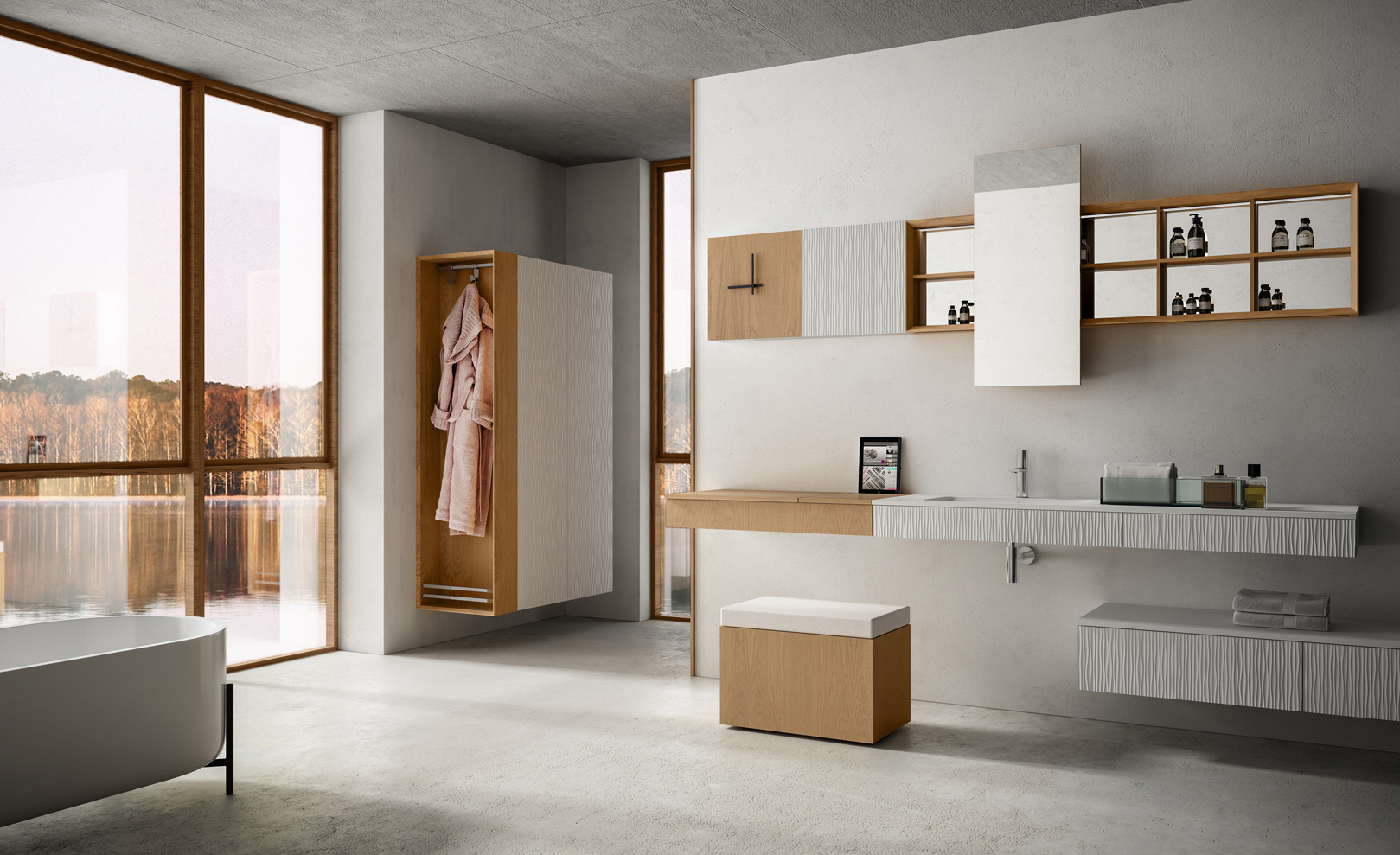 Composizione 01 Serie Vivi Dune Mobili Bagno GranTour