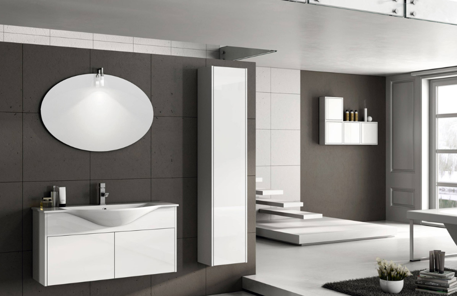 IS 103.07 Idea Style  Bianco Lucido Top mineralmarmo serie Contemporaneo Mobili Bagno Progetto Idea Stella