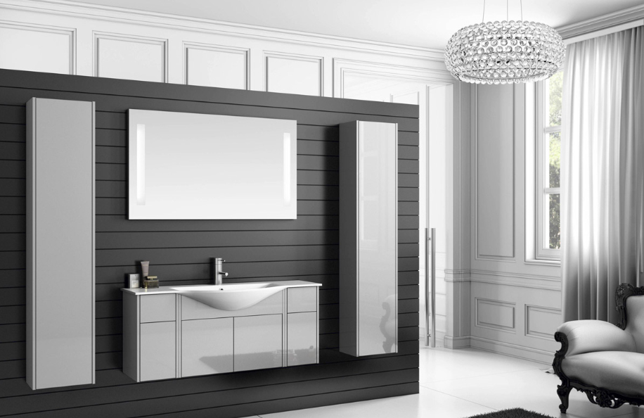 IS 123.06 Idea Style 54 Argento Lucido Top mineralmarmo serie Contemporaneo Mobili Bagno Progetto Idea Stella