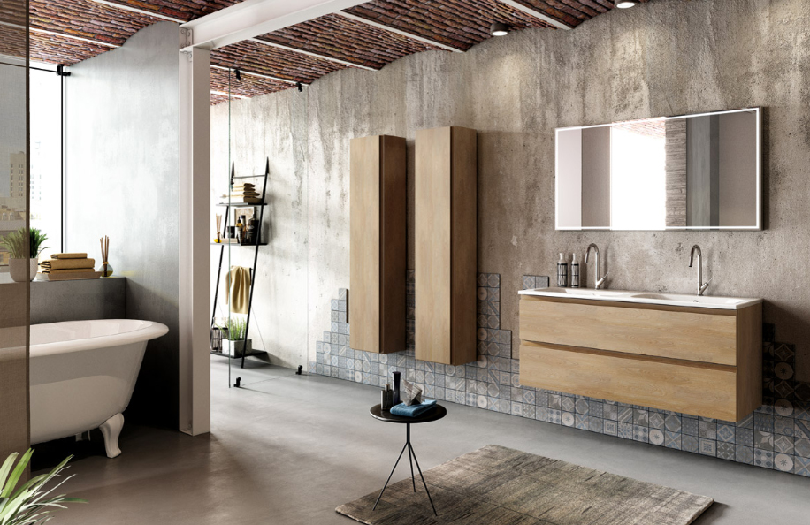 Miró 120 Hacney S128 Top mineralmarmo serie Contemporaneo Mobili Bagno Progetto Idea Stella