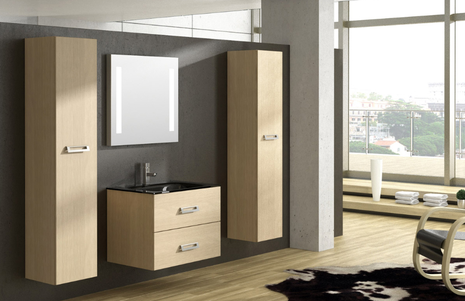 Swing 70.03 Rovere Top integrato in mineralmarmo serie Contemporaneo Mobili Bagno Progetto Idea Stella