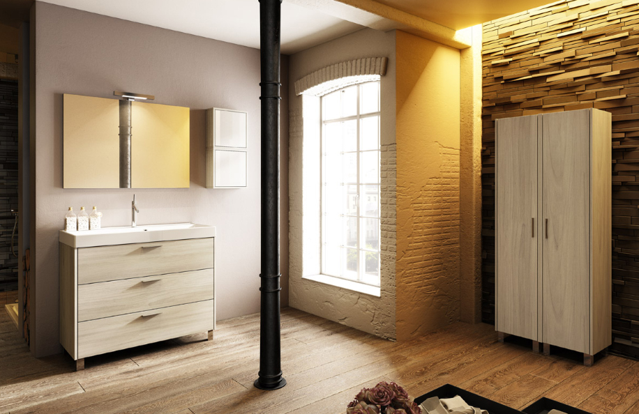 XL 1002 Olmo Creme Top mineralmarmo serie Contemporaneo Mobili Bagno Progetto Idea Stella