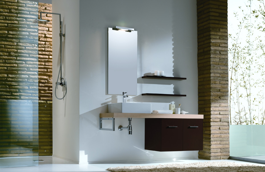 Surf 304 Rovere e Mogano serie Design Mobili Bagno Progetto Idea Stella