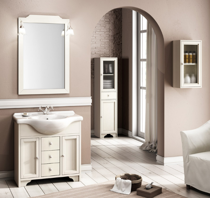 Tosca 85.02 Crema Top Ceramica serie Stile Mobili Bagno Progetto Idea Stella