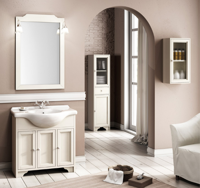 Tosca 85.03 Noce Top Ceramica serie Stile Mobili Bagno Progetto Idea Stella