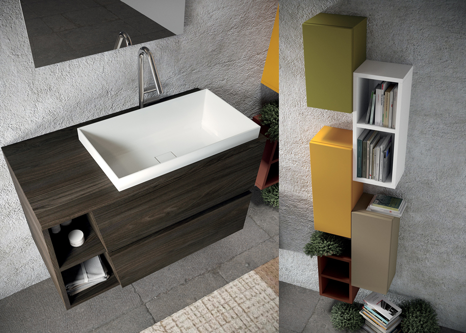 Composizione 07 Dettaglio Pensili serie Seven Mobili Bagno Licor