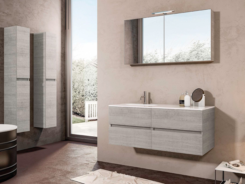 596 serie Mobili con apertura a gola colore: matrix bianco consolle mineralmarmo lucido Mobili Bagno Mobilduenne