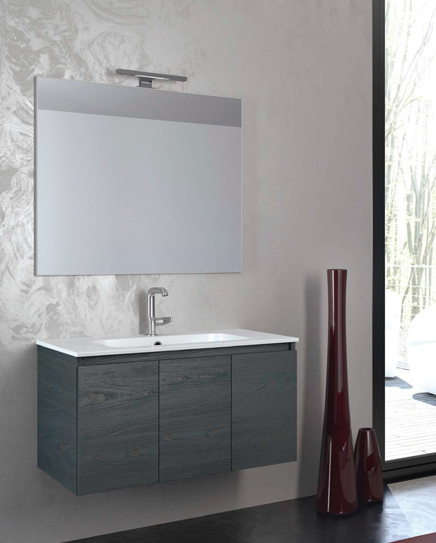 464 serie Monoblocco colore: fiamma oro-nero consolle mineralmarmo lucido Mobili Bagno Mobilduenne