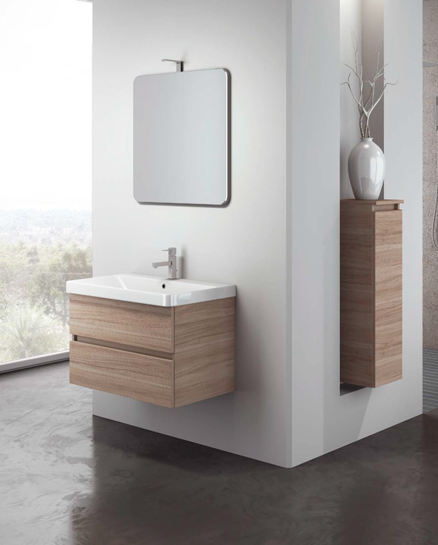 506 serie Monoblocco colore: olmo rosso consolle ceramica Mobili Bagno Mobilduenne