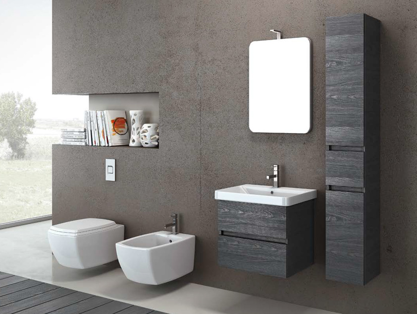 515 serie Monoblocco colore: fiamma nero consolle ceramica Mobili Bagno Mobilduenne