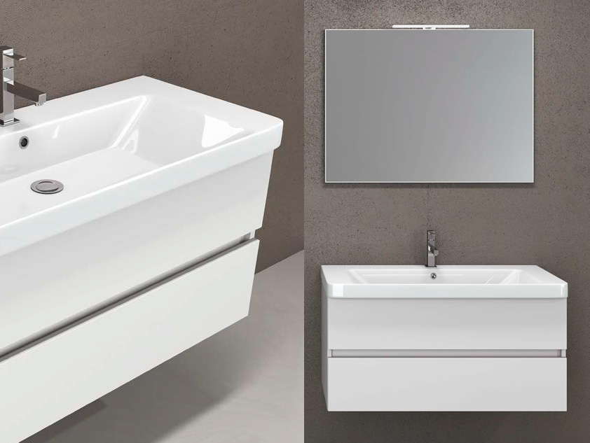 521 serie Monoblocco colore: avorio opaco consolle ceramica Mobili Bagno Mobilduenne