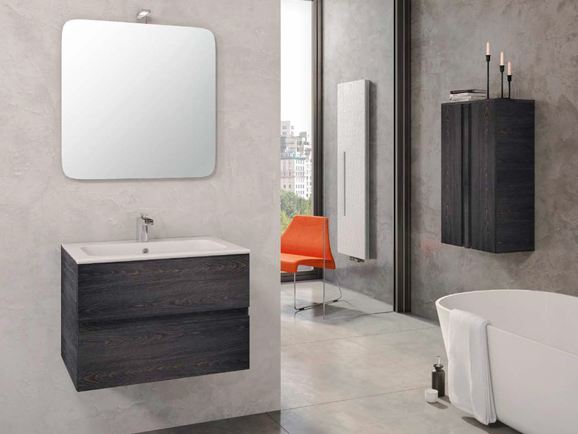 536 serie Monoblocco colore: fiamma oro-nero consolle mineralmarmo lucido Mobili Bagno Mobilduenne