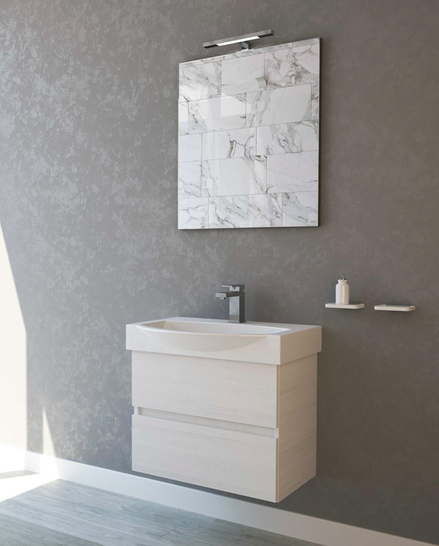 593 serie Monoblocco colore: larice bianco consolle ceramica Mobili Bagno Mobilduenne