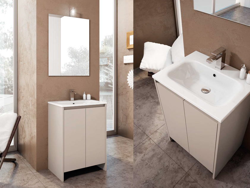 597 serie Monoblocco colore: avorio opaco consolle mineralmarmo lucido Mobili Bagno Mobilduenne