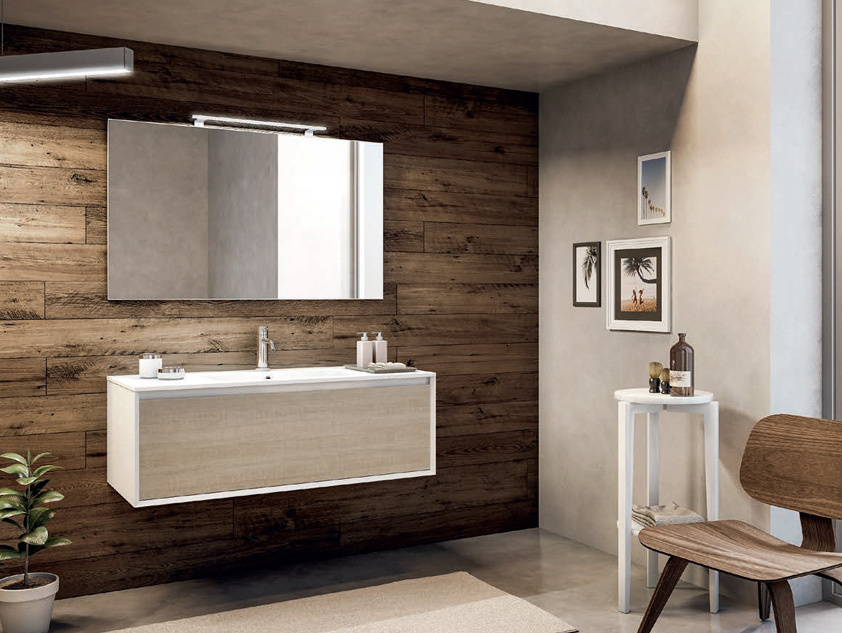 639 serie Monoblocco colore: matrix beige, bianco lucido consolle mineralmarmo lucido Mobili Bagno Mobilduenne