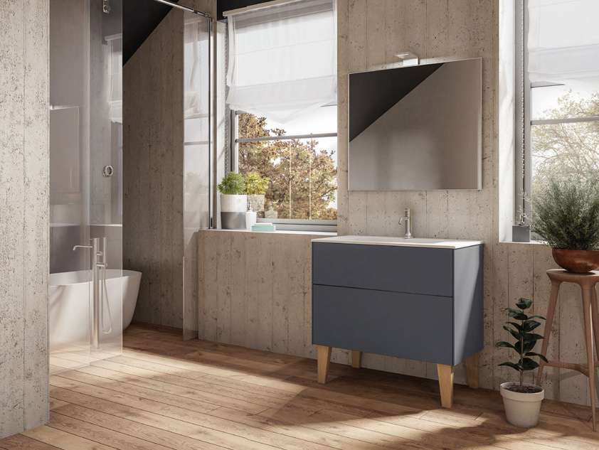 668 serie New Life colore: grigio bromo opaco top consolle mineralmarmo opaco Mobili Bagno Mobilduenne