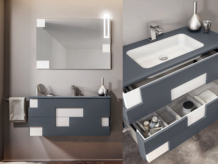 631 serie Top Fenix colore: grigio bromo, bianco opaco top consolle in fenix grigio bromo con lavabo sottopiano mineralmarmo bianco opaco Mobili Bagno Mobilduenne