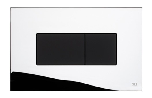 KARISMA Cromo Lucido con pulsante Nero Soft-Touch Placca di comando in ABS accessori bagno Oli