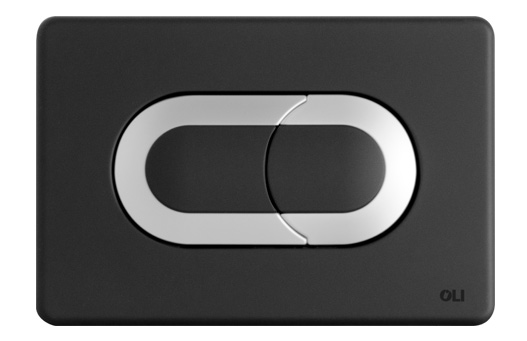 SALINA Nero soft-touch con pulsante Cromo Satinato Placca di comando in ABS accessori bagno Oli
