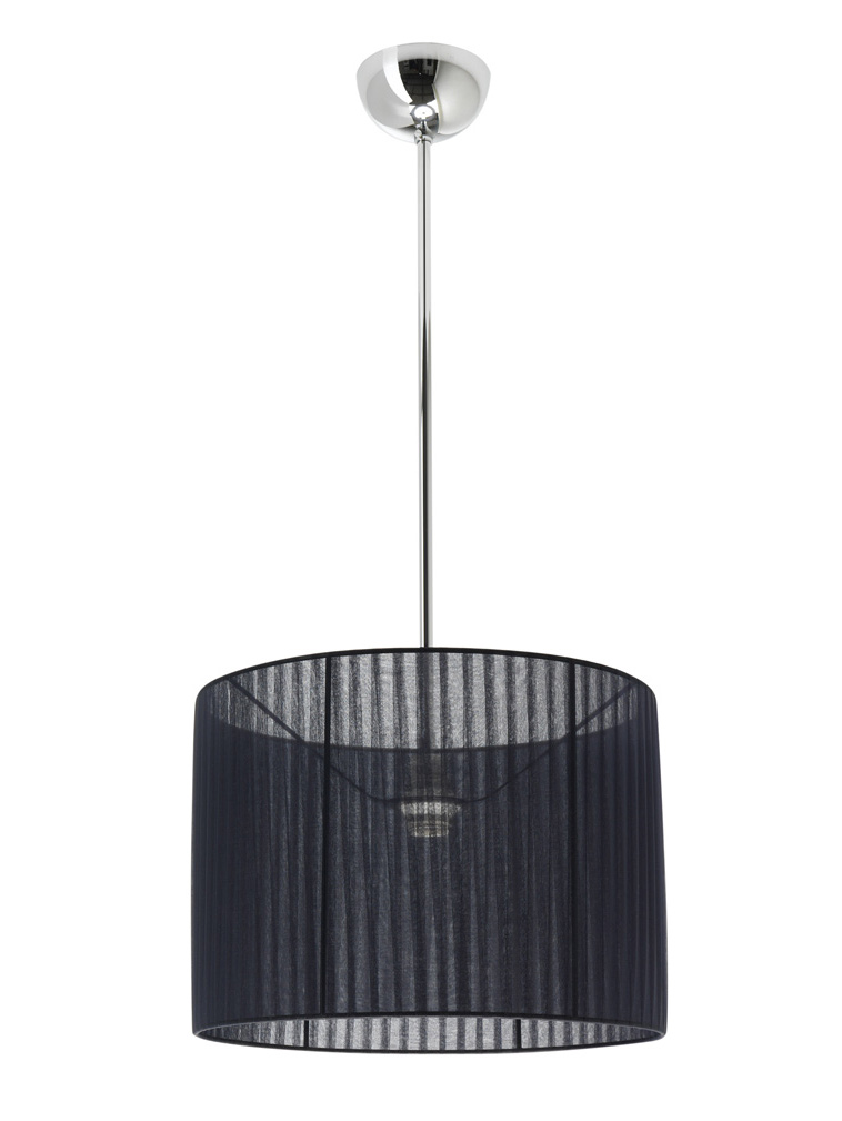 991-NE Lampadario con paralume tessuto nero finitura Cromo, Oro o Bronzo Illuminazione Accessori Arredo Bagno Stilhaus