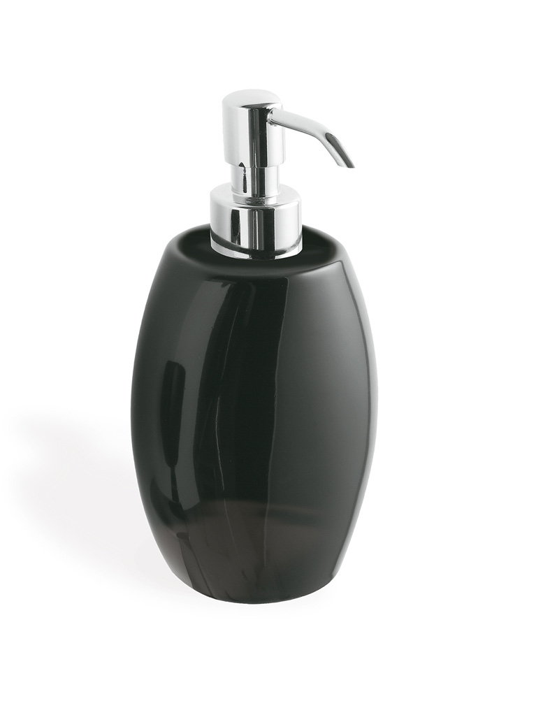 654-CN serie ARIA Dosatore sapone da appoggio in ceramica bianca o nera Accessori Moderni Arredo Bagno Stilhaus