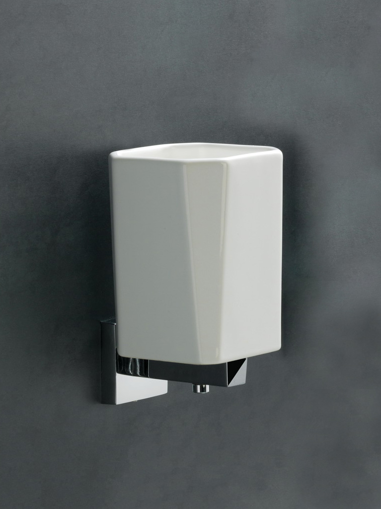 DV10 serie DIVA Porta bicchiere a parete finitura cromo Accessori Moderni Arredo Bagno Stilhaus
