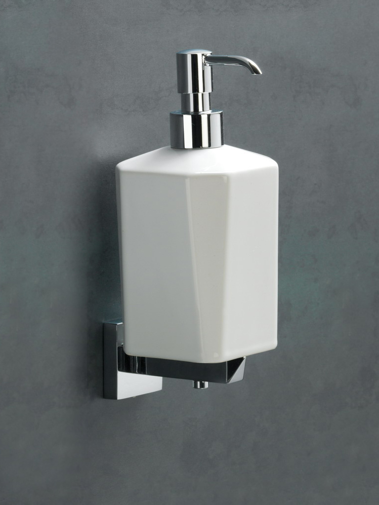 DV30 serie DIVA Porta dosatore sapone liquido in ceramica finitura cromo Accessori Moderni Arredo Bagno Stilhaus