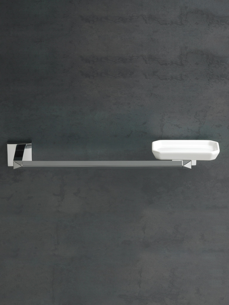 DV69 serie DIVA Asta con porta sapone finitura cromo Accessori Moderni Arredo Bagno Stilhaus